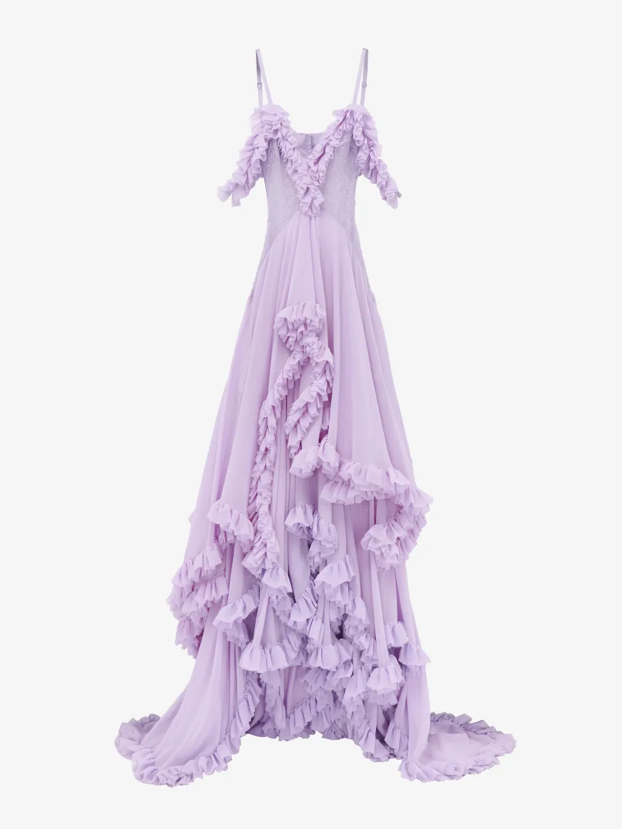 Ruffled Evening Dress