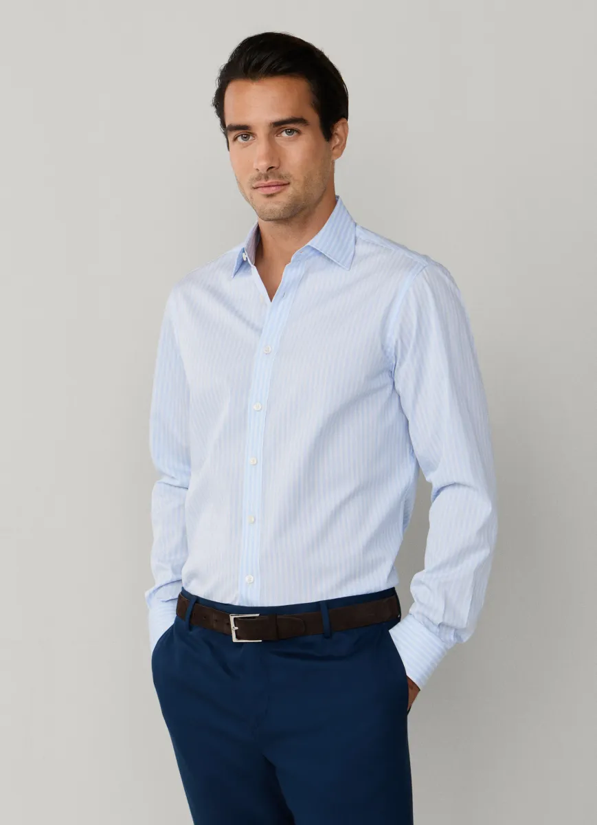 Classic Fit Twill Twin Stripe Shirt
