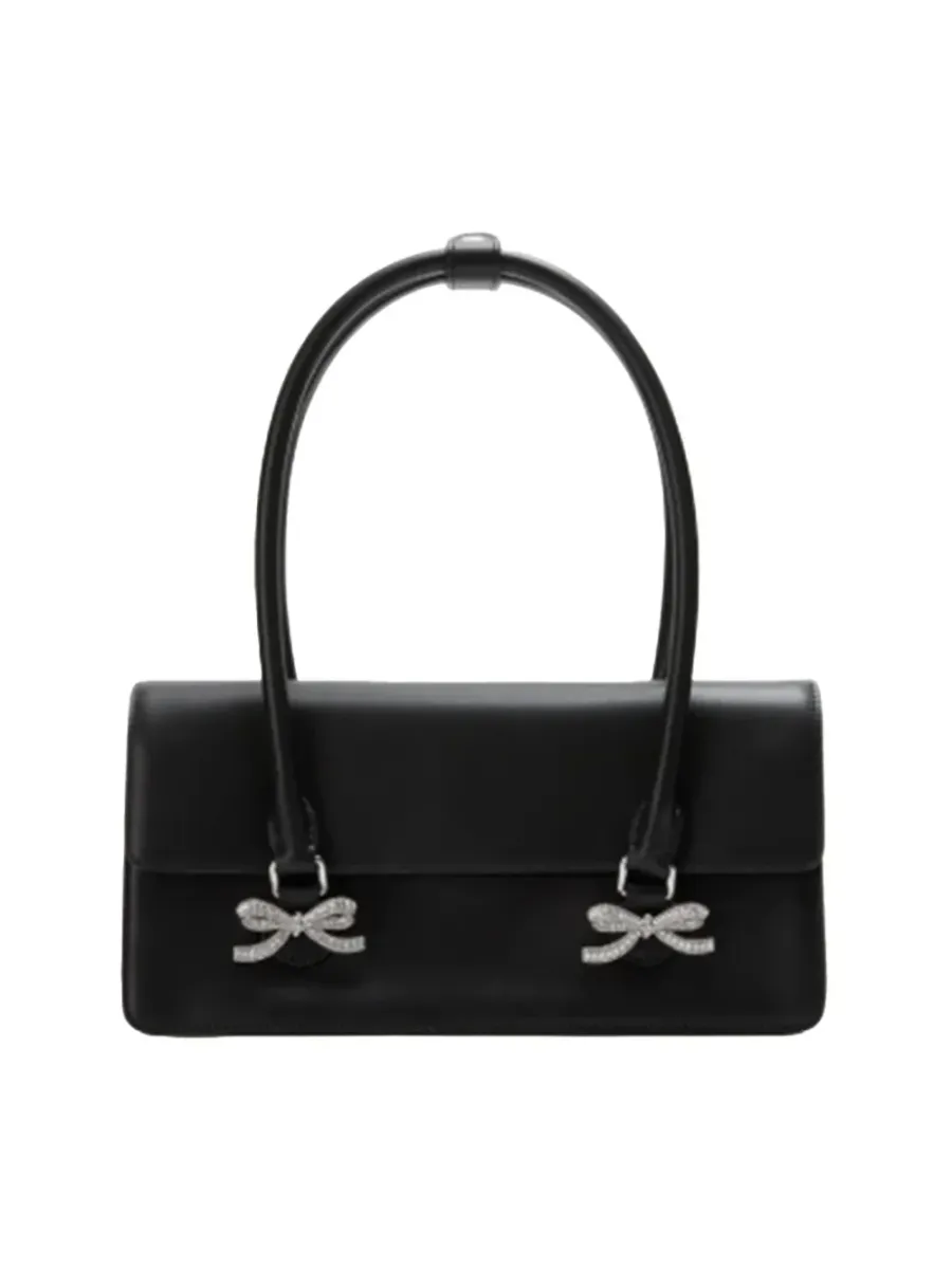 Black Soft Leather Shoulder Bag