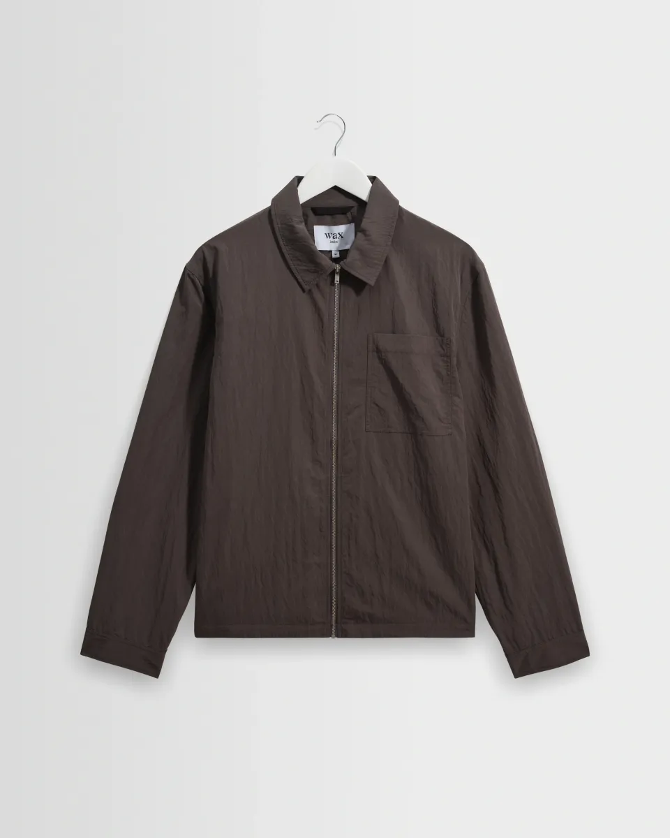 Lytton - Charcoal Crinkle Nylon Overshirt