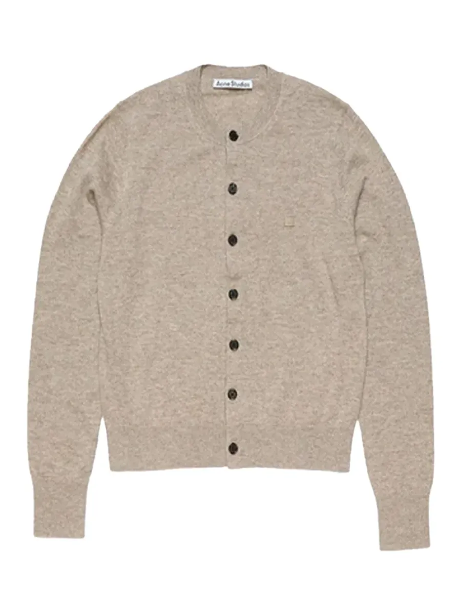Women Fitted Cardigan Greige Melange