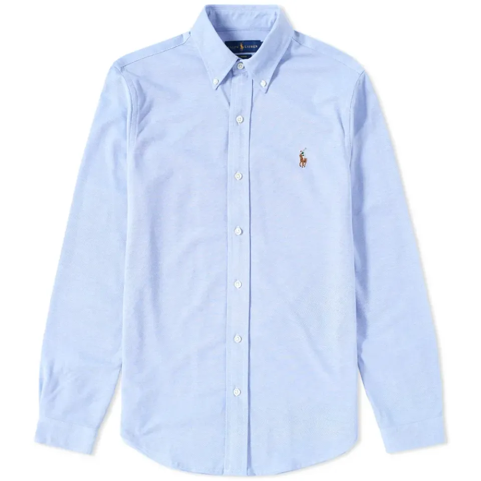 Slim Fit Button Down Pique Shirt
