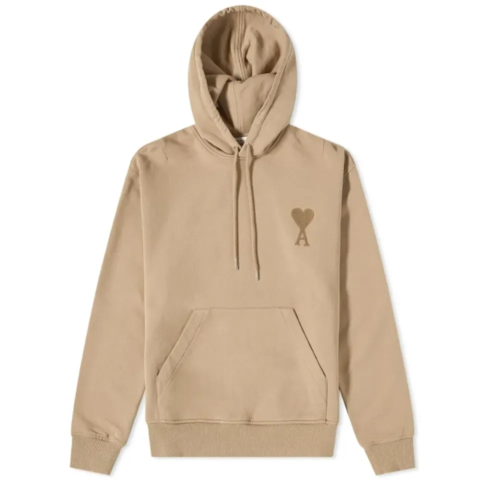 AMI Tonal Heart Popover Hoodie