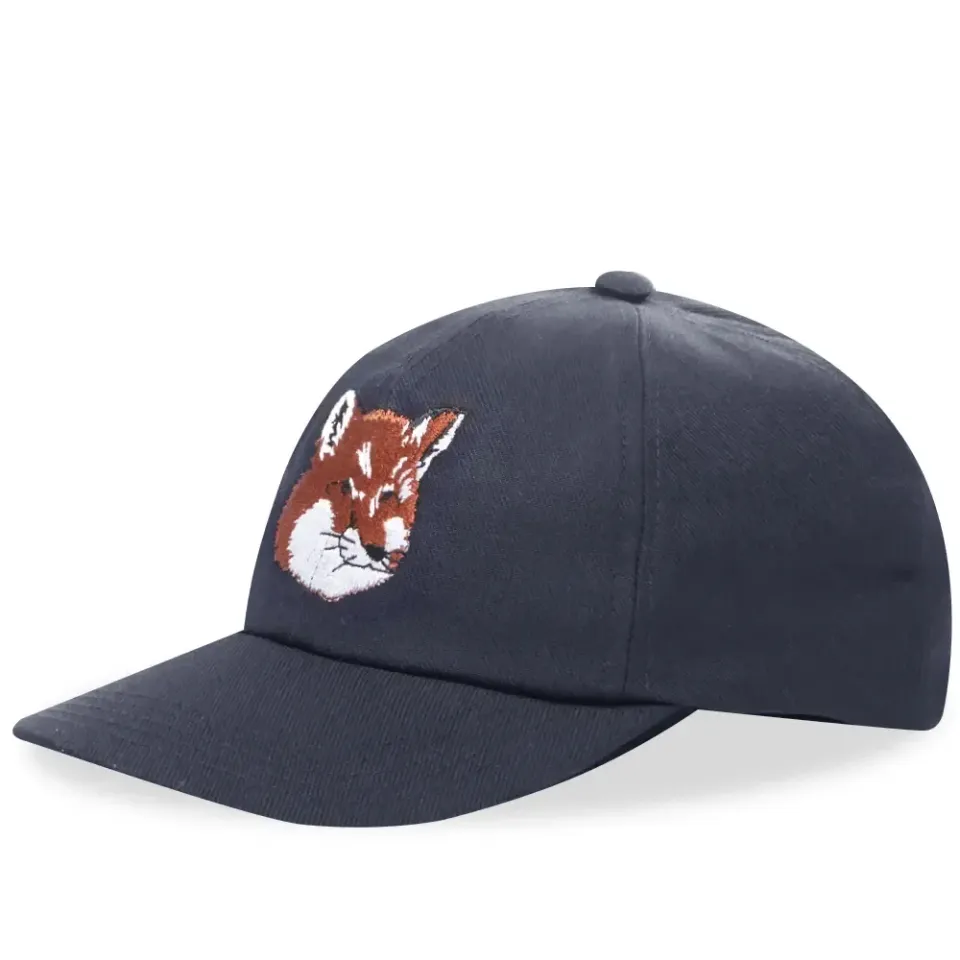 Large Fox Head Embroidery 6P Cap