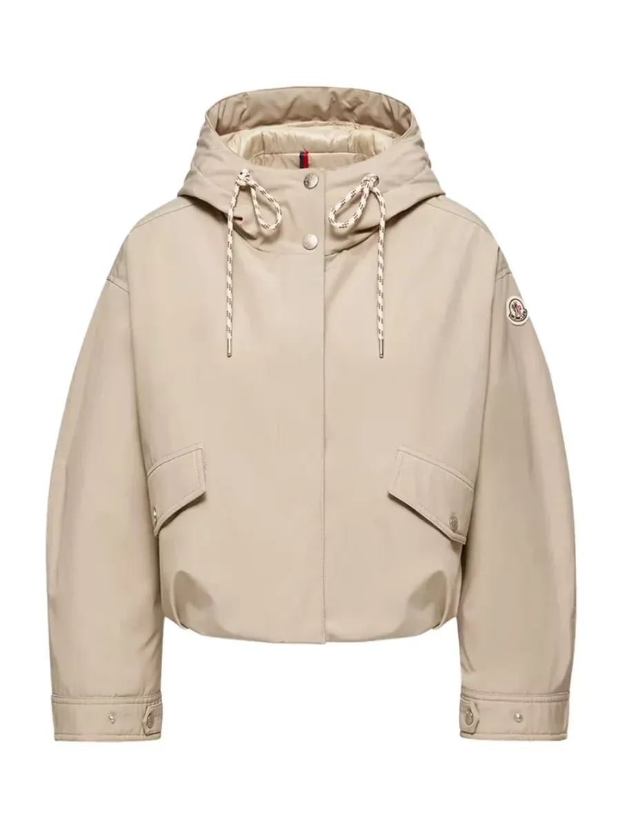 Women Eucalyptus Hooded Short Jacket Beige