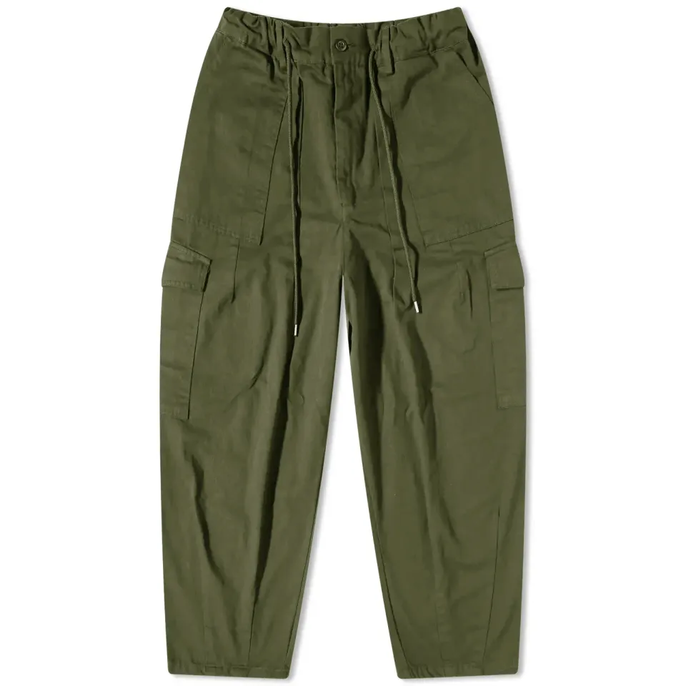 Twill Cargo Balloon Pants