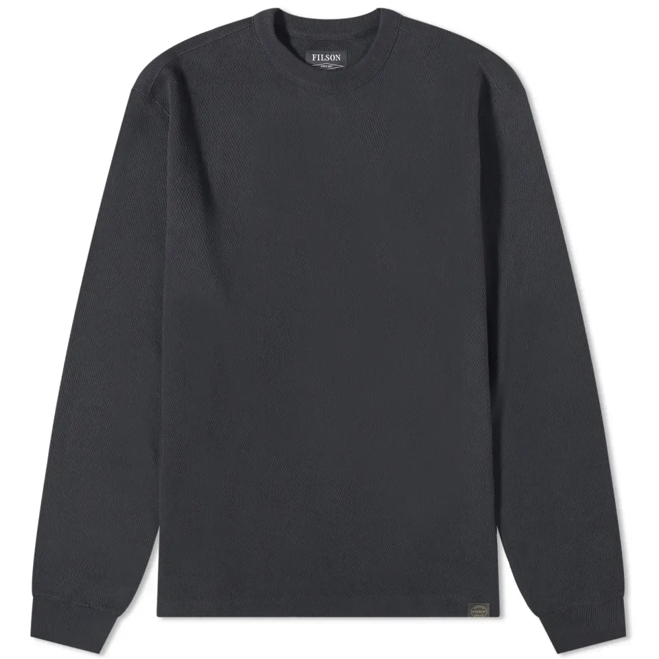 Waffle Knit Thermal Crew Sweater