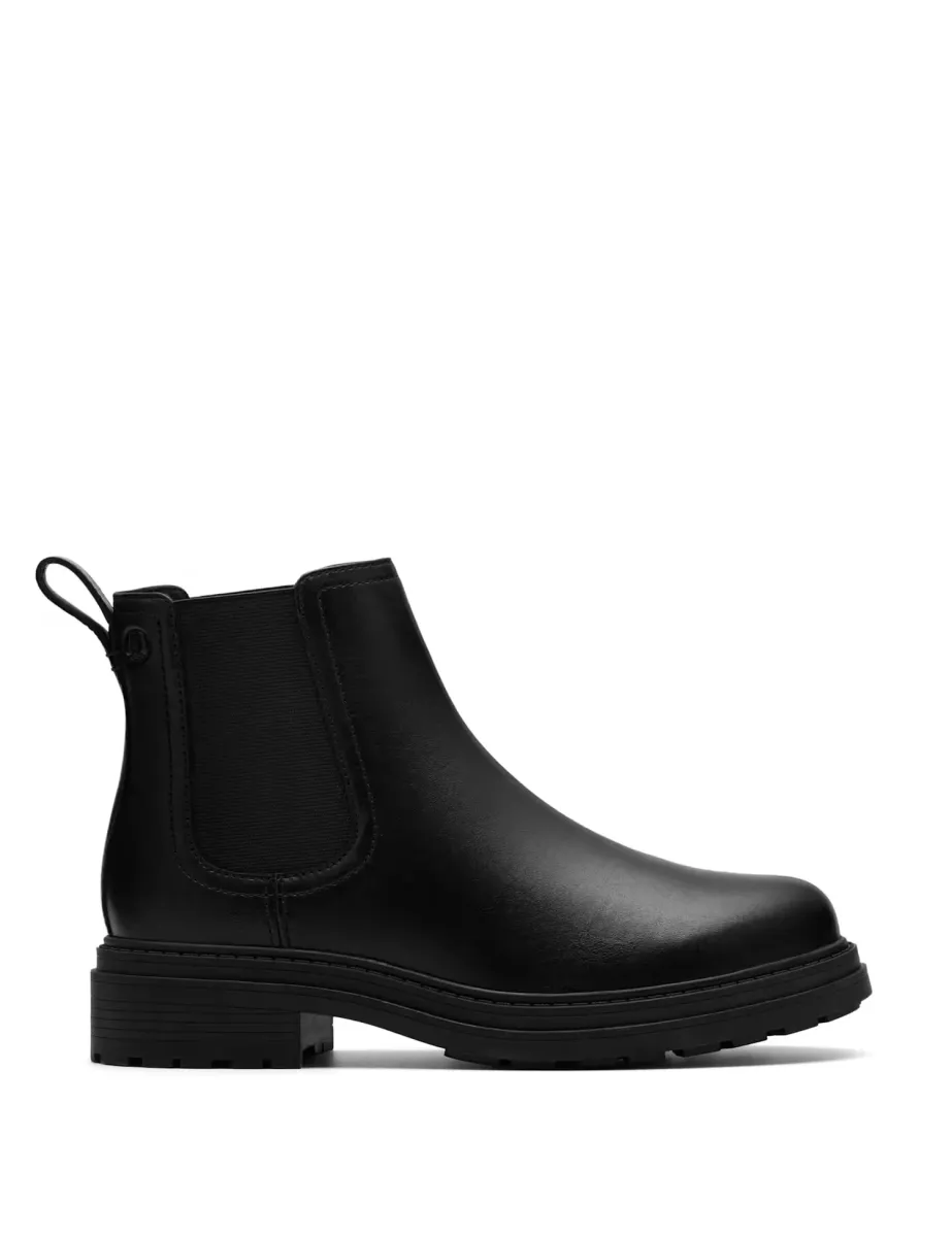 Wide Fit Leather Chelsea Boots Black