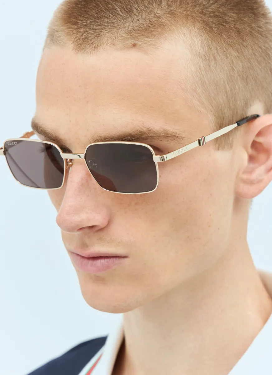 Rectangular-Frame Sunglasses