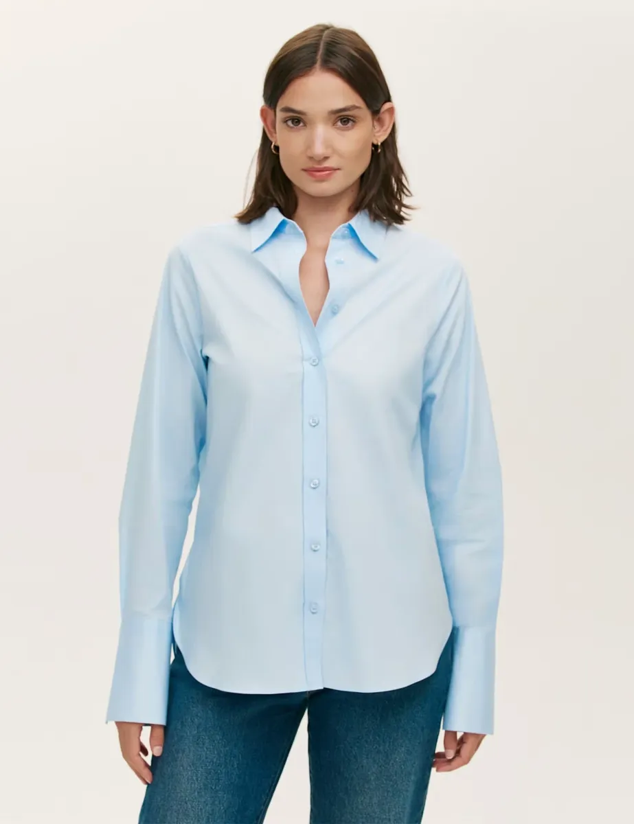 Cotton Rich Collared Shirt Blue
