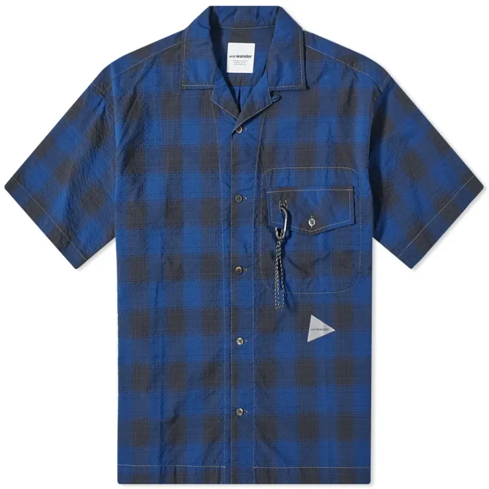 Dry Check Open Collar Shirt