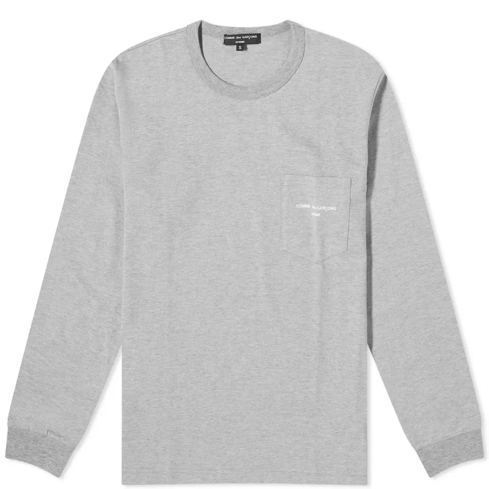 Comme Des Garçons Homme Long Sleeve Pocket Logo T-Shirt