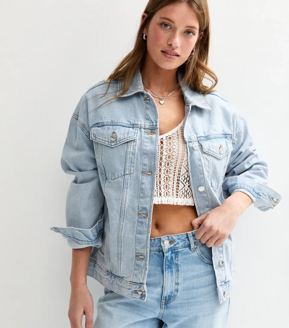 Women's Pale Blue Oversized Denim Jacket