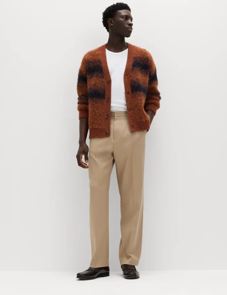 Relaxed Fit Smart Stretch Trousers Sand