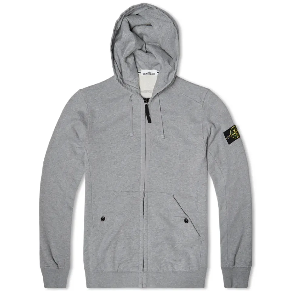 Garment Dyed Zipped Cotton Fleece Hooded Sweat