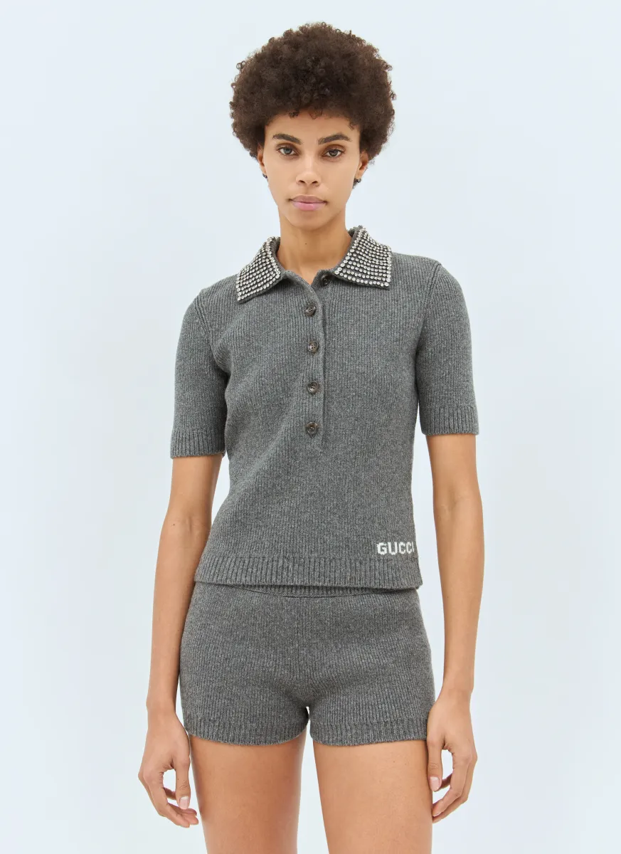 Rib Wool Polo Shirt