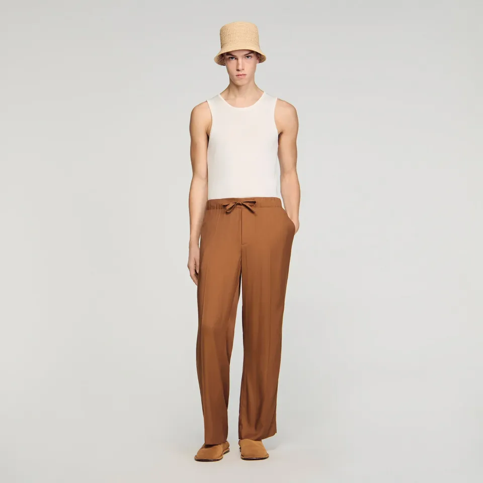 Drawstring flowing trousers