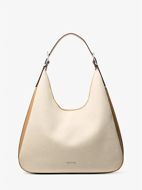 Nolita Large Two-Tone Canvas Hobo Shoulder Bag