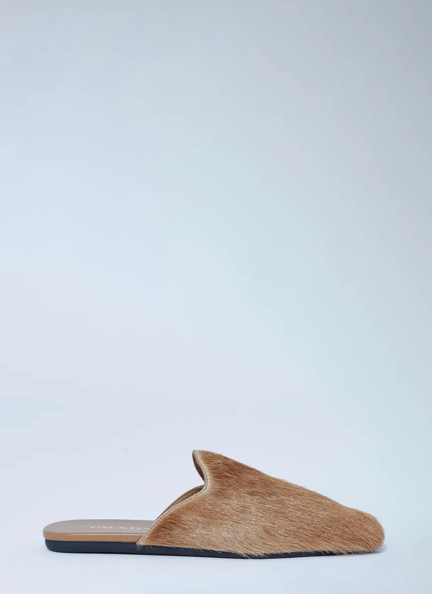 Leather Pony-Hair Mules