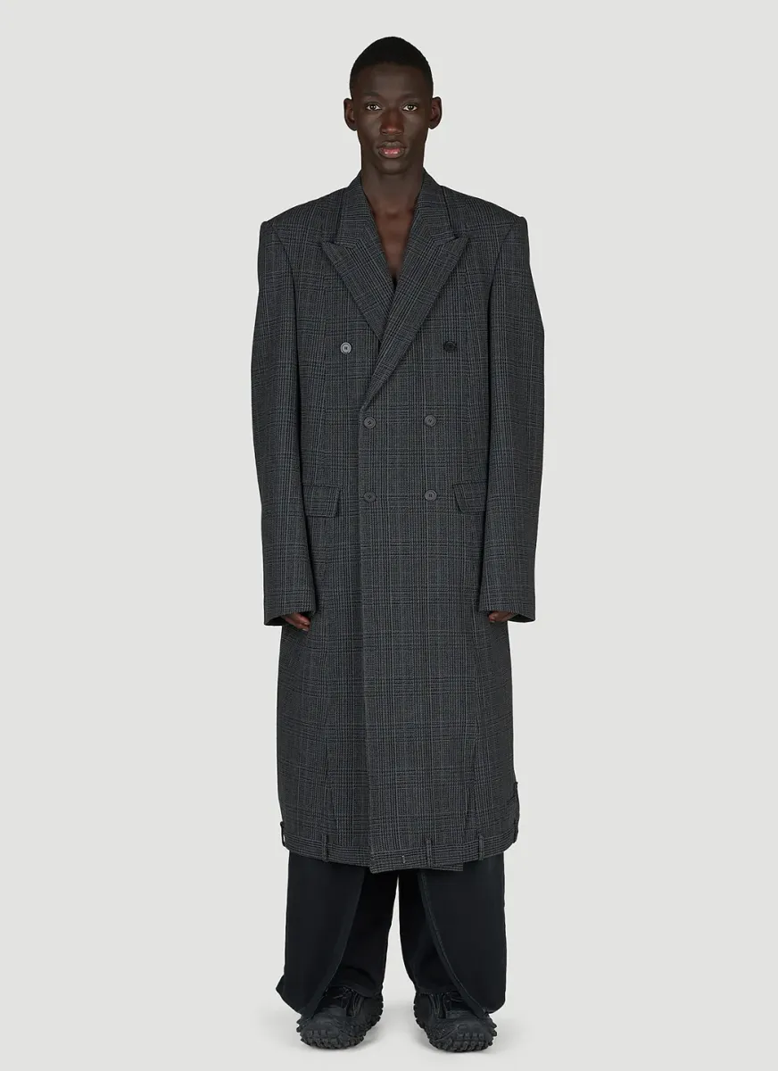 Deconstructed Check Coat