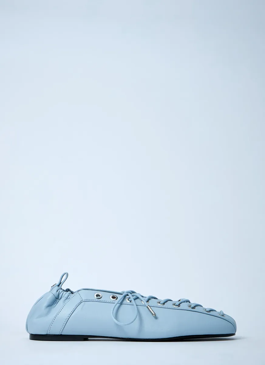Eyelets Lace Up Ballerina