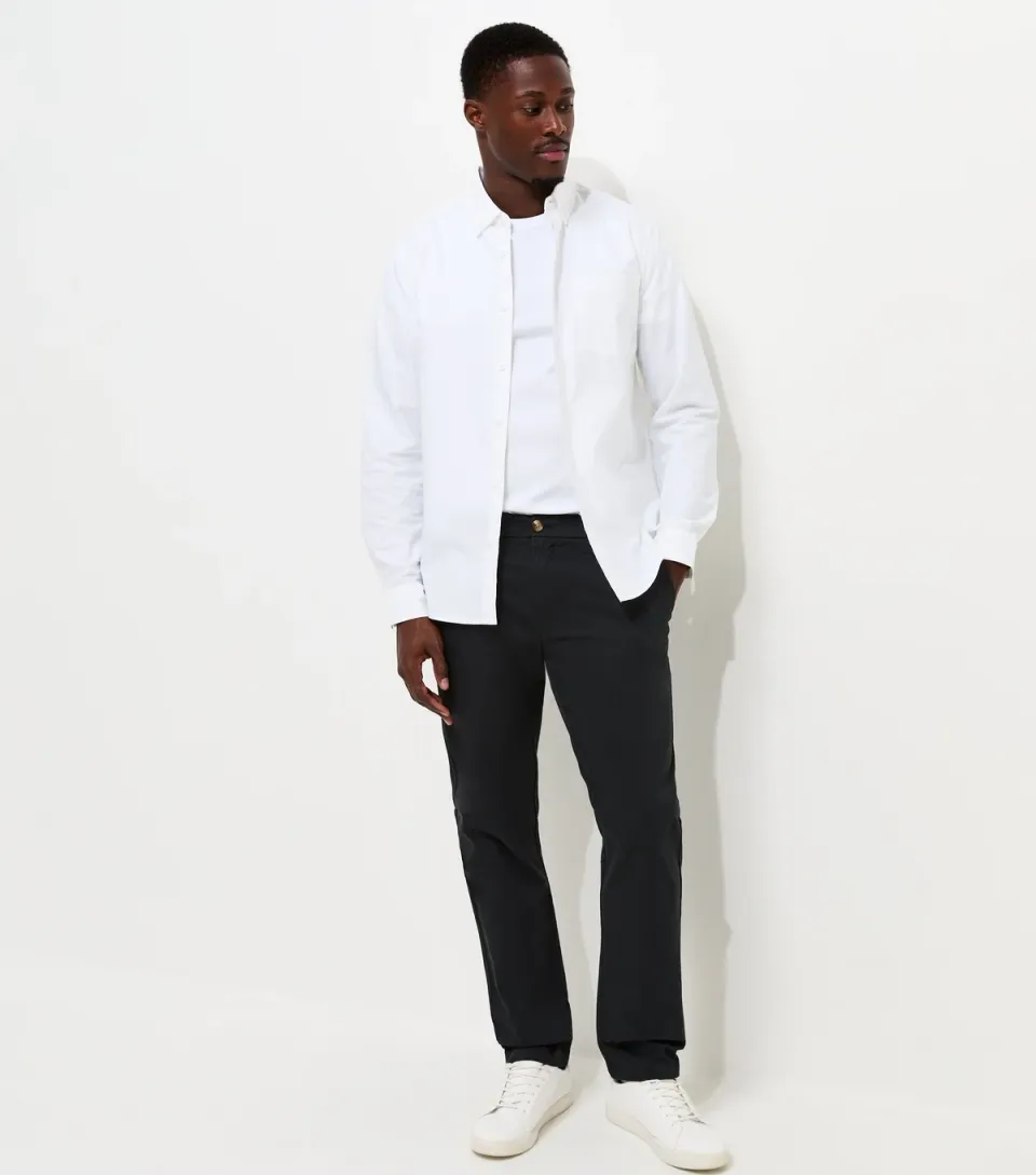 Men's Black Cotton Rich Slim Fit Chino Trousers