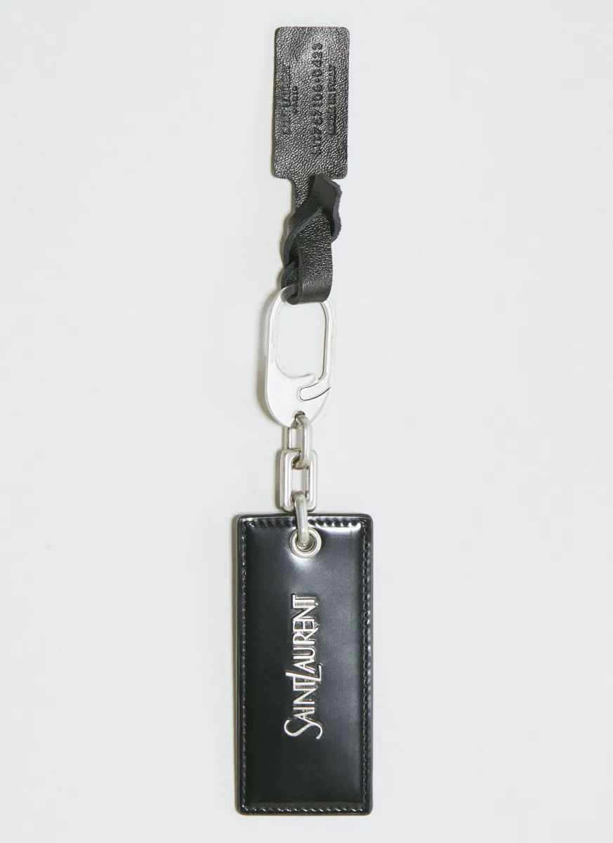 Logo Plaque Leather Keyring