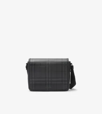 City Check Messenger Bag in Iron grey