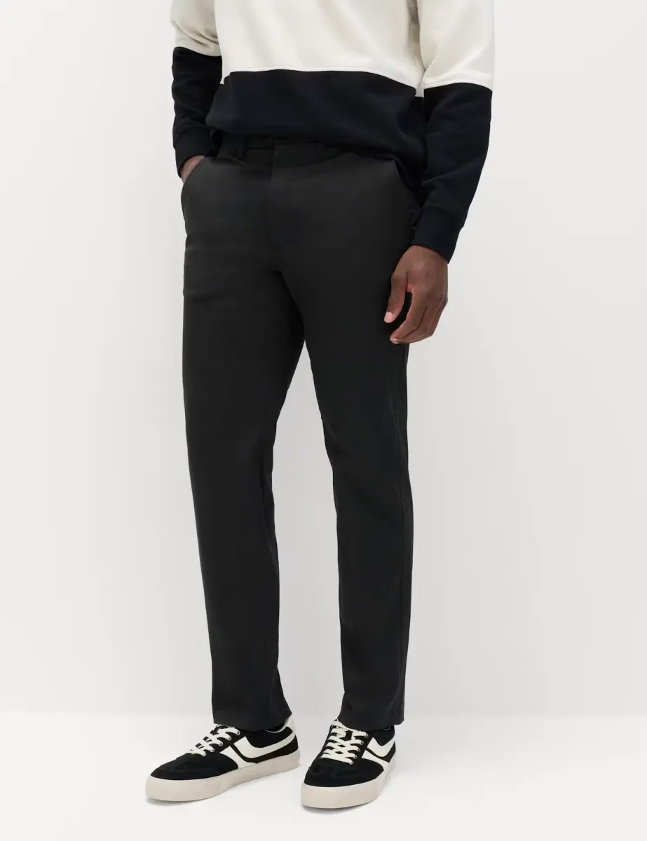 Regular Fit Twill Chinos Black