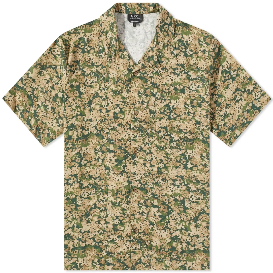 A.P.C. Lloyd Floral Camo Short Sleeve Shirt