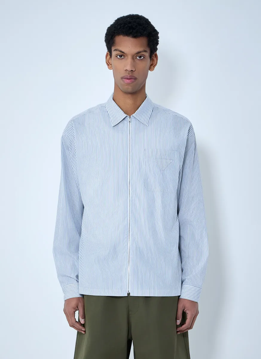 Zip-Front Stripe Shirt