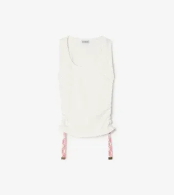 Festival Cotton Blend Tank Top in Chalk white