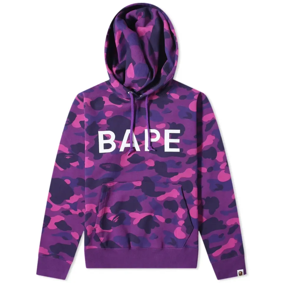 Color Camo Bape Pullover Hoodie