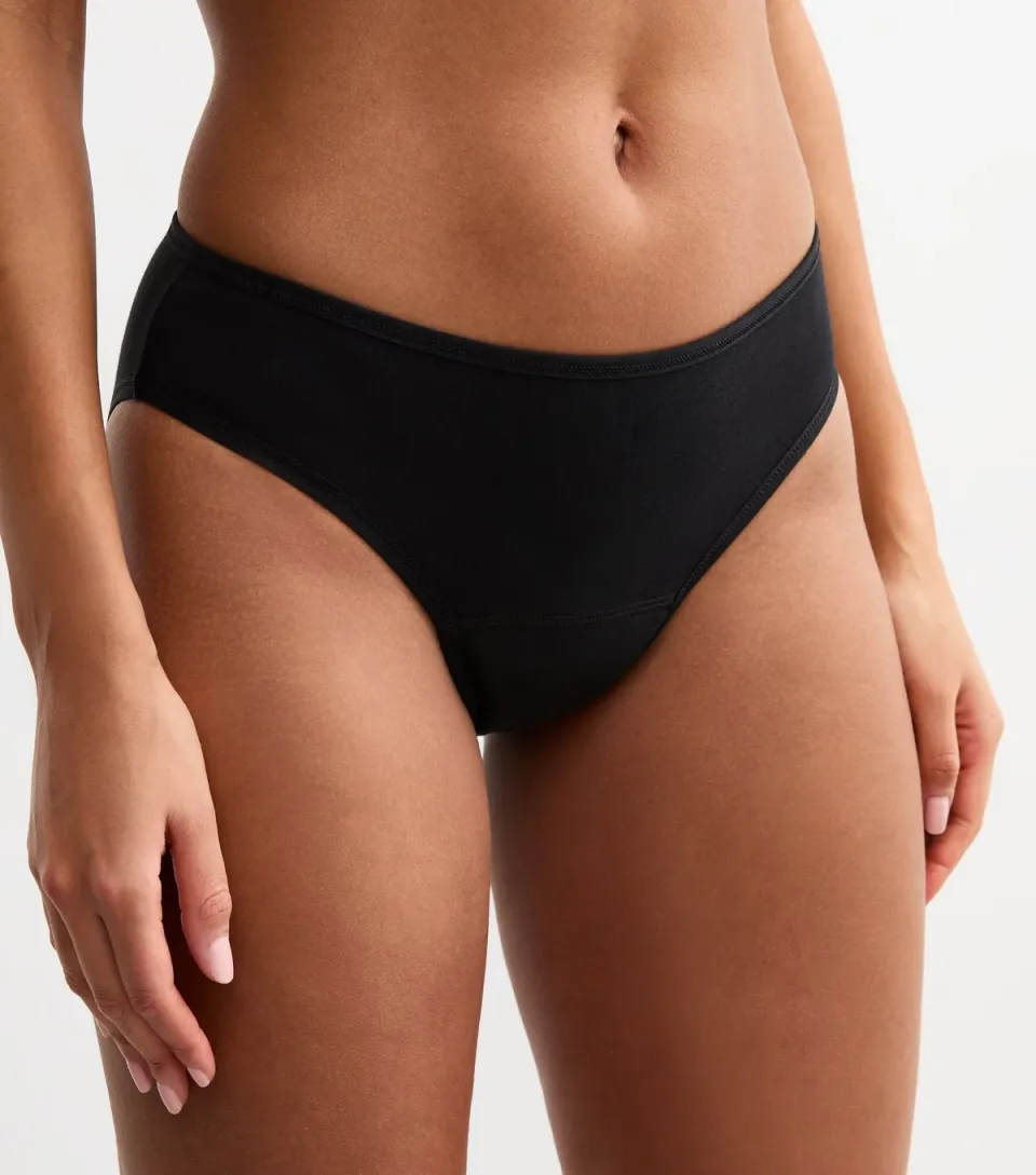 Women's Black Medium Flow Period Brazilian Briefs