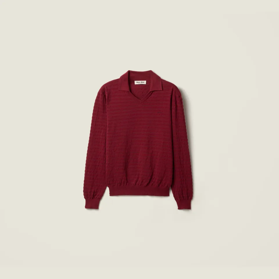 V-neck cotton sweater