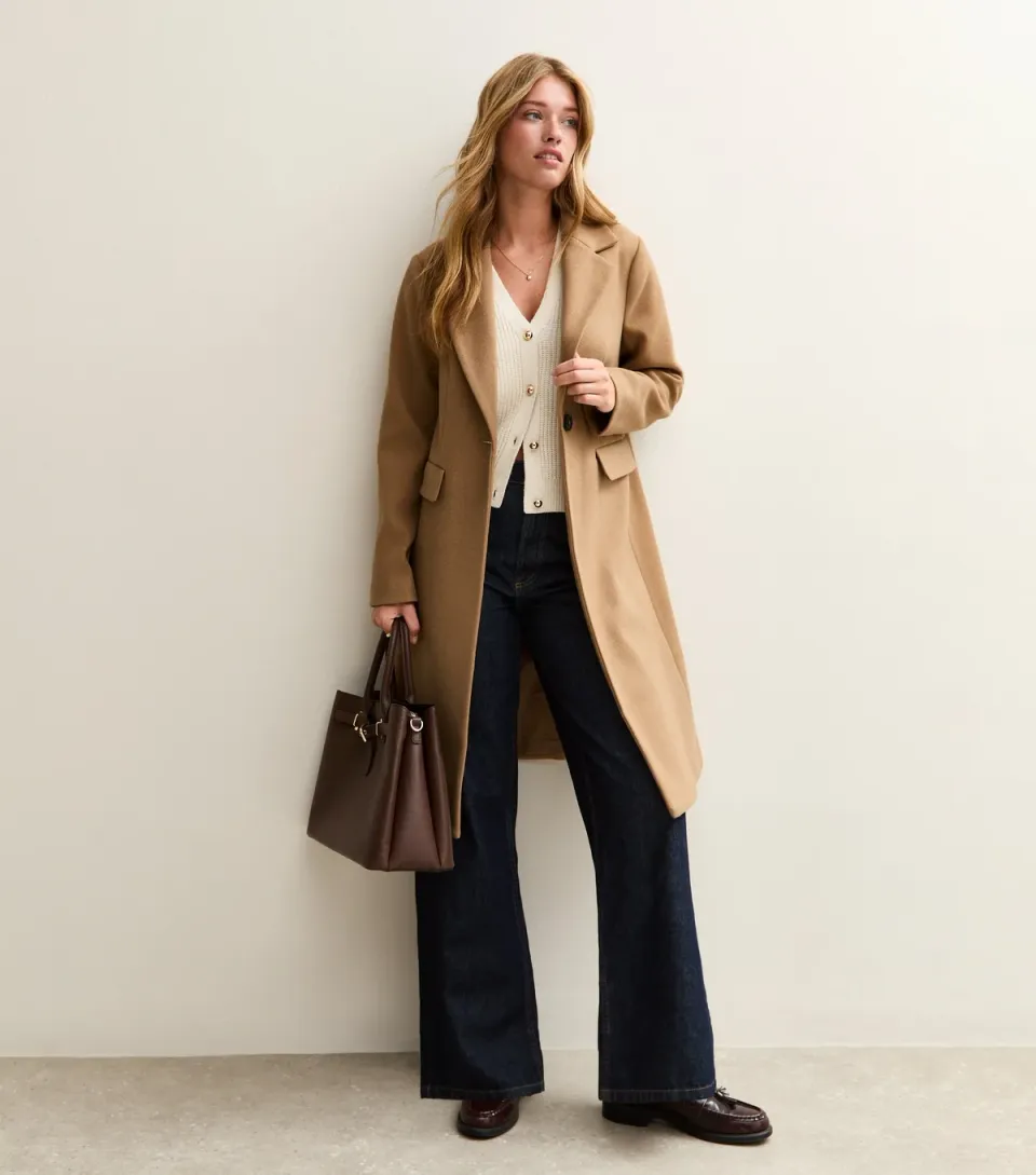 Women's Dark Khaki Single Button Lined Coat