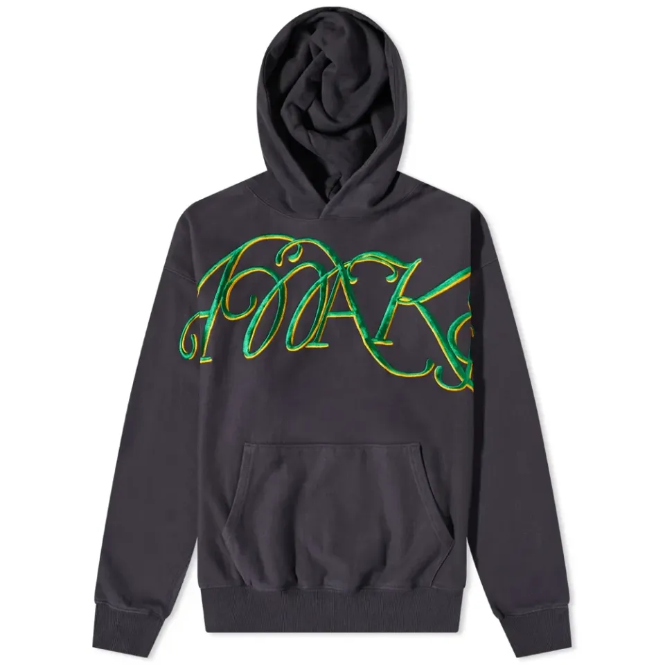 Script Embroidered Oversized Hoodie