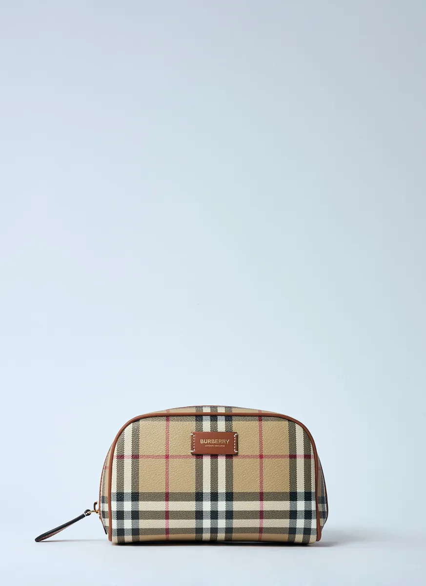 Small Check Travel Pouch