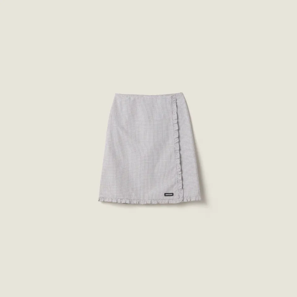 Ruched check skirt