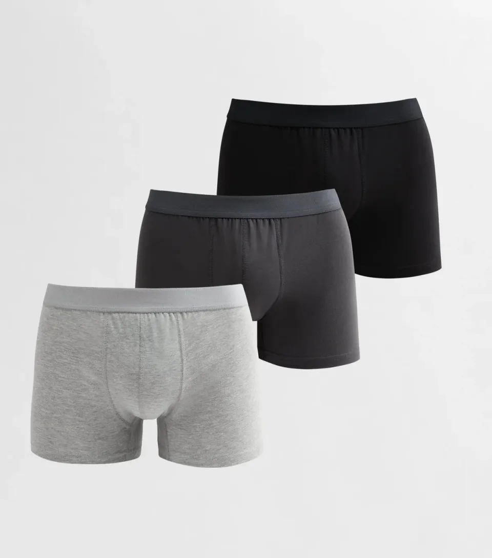 Men's Pack of 3 Black Jersey Boxers