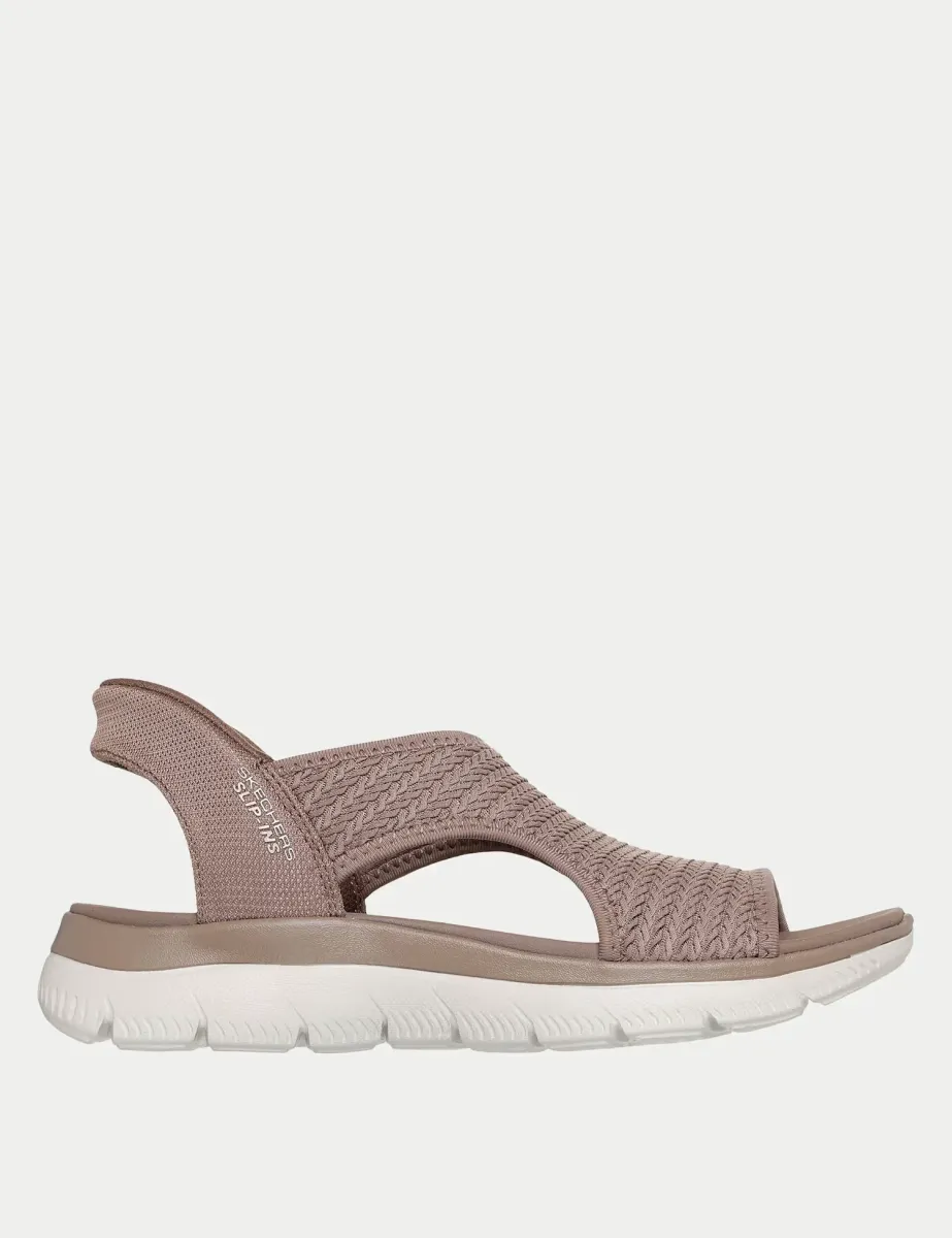 Summits Slip On Wide Fit Slingback Sandals Brown