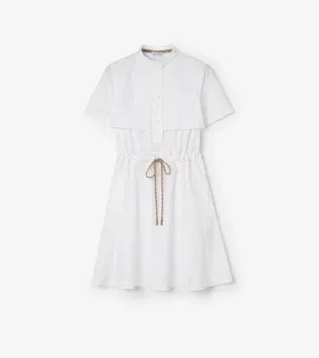 Cotton Poplin Dress in Optic white
