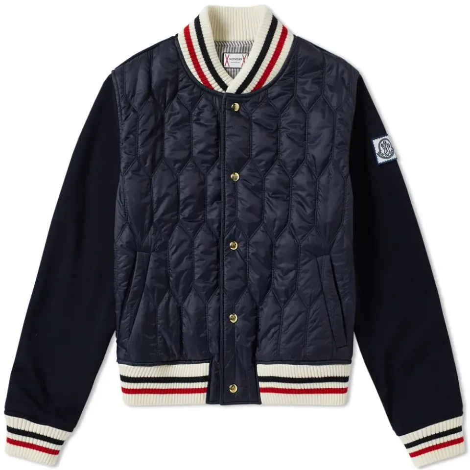 Gamme Bleu Nylon Jersey Bomber Jacket