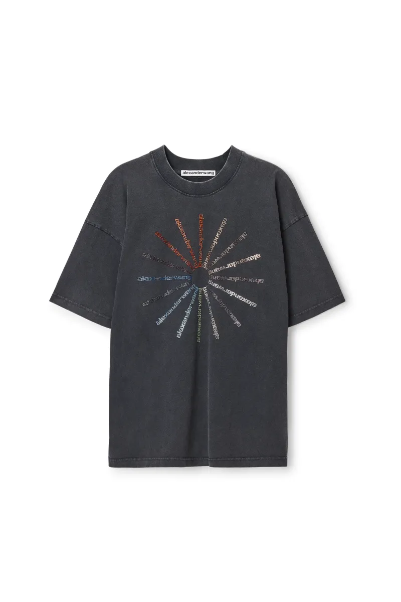 CRYSTAL HOTFIX PINWHEEL SHORT SLEEVE TEE