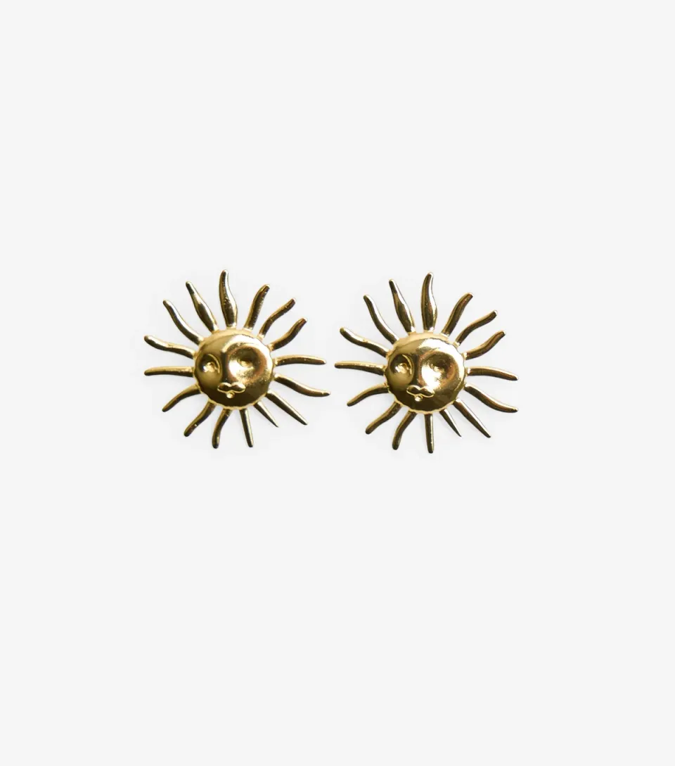 Gold Plated Sunshine Stud Earrings
