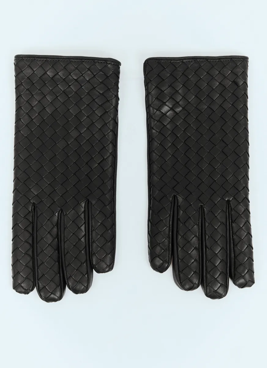 Intrecciato Leather Gloves