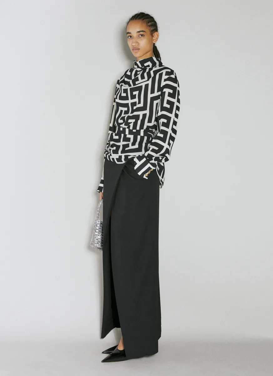 Monogram Printed Belted Shirt