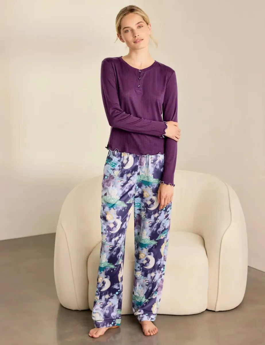 Satin Fairy Tale Print Long Pyjama Set