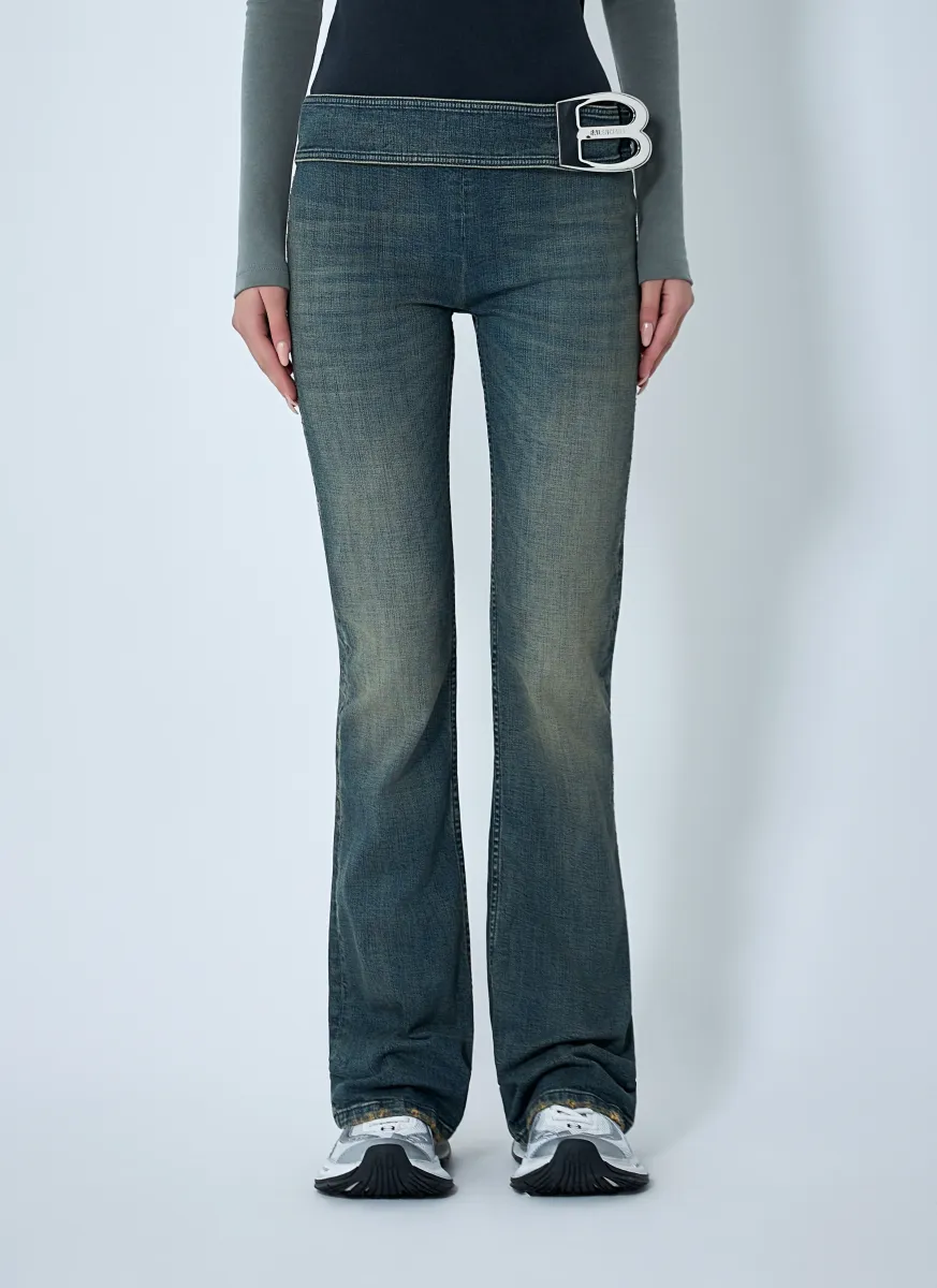 Buckle Bootcut Pants