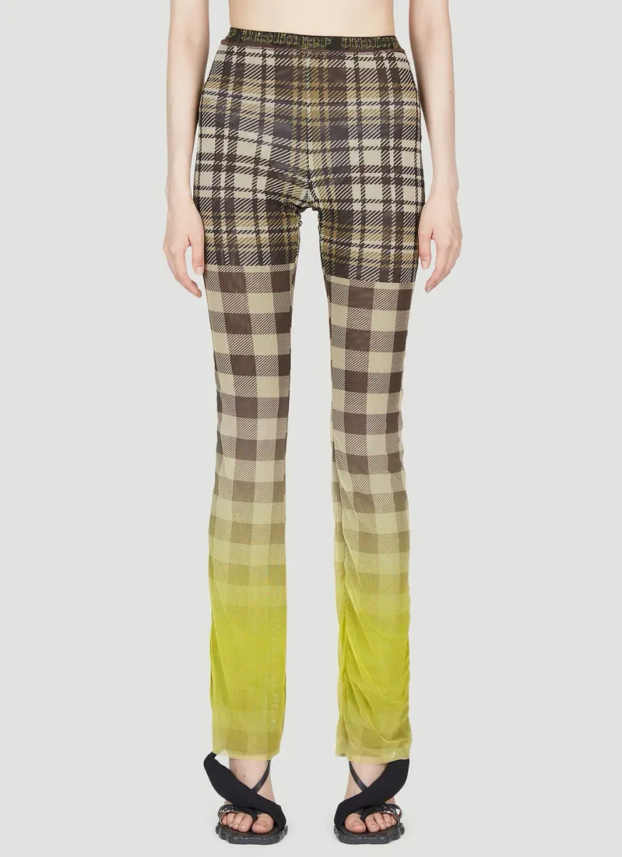 Mesh Plaid Pants